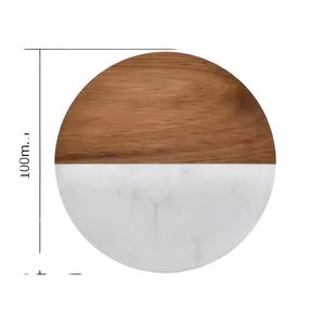 2025 nouveau AY Logo écologique 10 cm bois marbre sous-verres <span class=keywords><strong>ardoise</strong></span> sous-verres ensemble sous-verre napperon cuisine accessoires porte-gobelet - Product Image 6