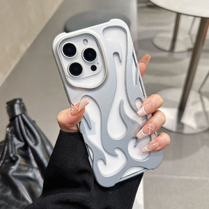 עיצוב חדש <span class=keywords><strong>tpu</strong></span> במקרה של להבה דפוס חלול חום פיזור קליפה קל עבור iphone 16 pro - Product Image 4