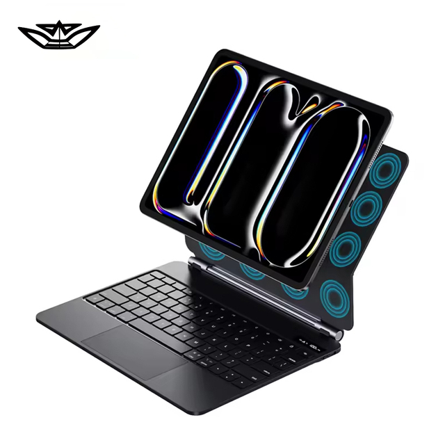 Compatible with iPad Magic Keyboard Pro 11"/12.9"/13" Tablet Floating Magnetic Bluetooth Keyboard with Colorful Backlight