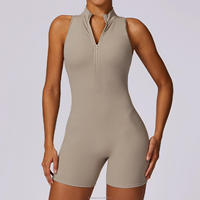 Ensemble de sport sans couture personnalisé pour femme : combinaison de yoga sans manches à bretelles croisées et taille haute pour le fitness
