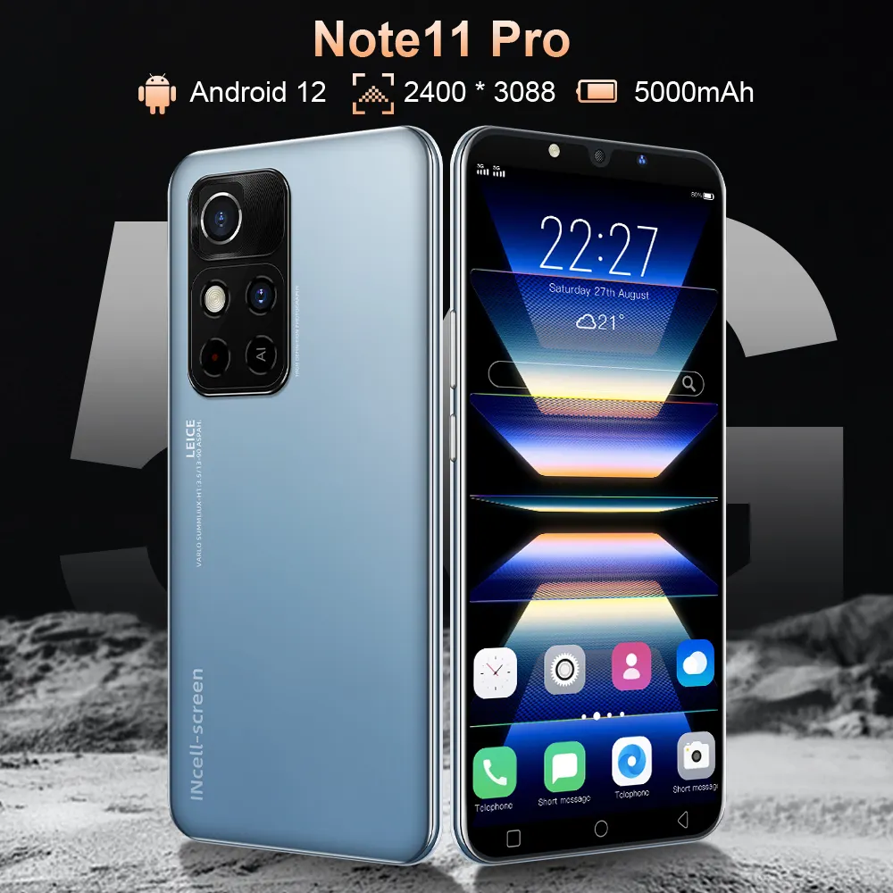 XM Smartphone Note 11 Pro 16GB+512GB Mobile Phone with 5.8 Inch Drop Screen and Android 12 System
