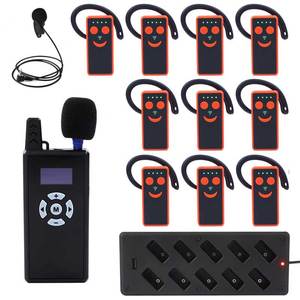 Système de guide touristique sans fil 2,4 G avec écouteurs, kit de 10 récepteurs, émetteur et base de charge - Product Image 1
