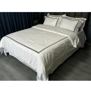 Ensemble de literie en coton égyptien 1000TC personnalisable <span class=keywords><strong>housse</strong></span> de couette tissée en lin respirant pour la maison et l'hôtel avec broderie luxe haut de gamme - Product Image 1