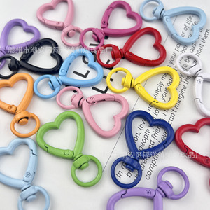 Hebillas de resorte de aleación de zinc con forma de corazón en colores macaron para accesorios de joyería DIY, colores surtidos al por mayor - Product Image 2