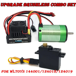 3650 Motor sin escobillas 80A ESC 17G Servo Combo para Wltoys 144001/<span class=keywords><strong>124018</strong></span>/124019 1/14 1/12 Buggy 4WD <span class=keywords><strong>RC</strong></span> todoterreno <span class=keywords><strong>RC</strong></span> piezas de coche - Product Image 3