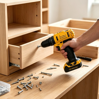Perceuse à percussion sans fil lithium-ion robuste, ensemble complet avec mallette de rangement pour les travaux de rénovation et de perçage