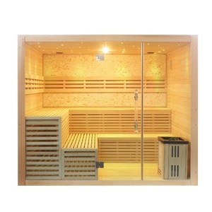 2025 nuovo Design moderno di alta qualità 6 persone Sauna tradizionale Sauna interna e Sauna a vapore decorare la pietra con stufa 6KW - Product Image 2