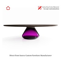 Mesa de Centro Italiana Minimalista de Lujo Ligero, Personalizable, Madera Maciza Norteamericana + Base de Metal con Tapa de Piedra de Lujo, para Casa de Alta Gama