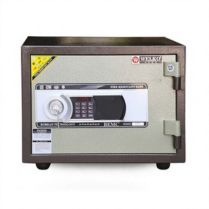 Mini Safe <b>Box</b> Key Lock Security Stainless Steel <b>Fireproof</b> Black Dortmund Germany - Product Image 1