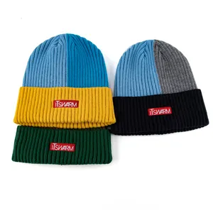 Mũ Beanie Đan Hai Tông Cổ Điển Theo Yêu Cầu Logo Thêu Của Riêng Bạn Mũ Mùa Đông Mũ Beanie Thêu Theo Yêu Cầu