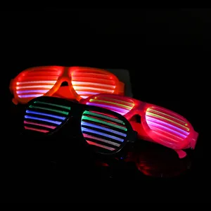 Wholesale Flashing Glasses for Kid Adult LED Light Up Glasses Sound Activated Neon Glowing Party Favor Supplies Eyeglasses