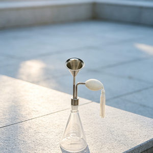 Luxuriöse 80ml Parfüm-Testerflasche aus Glas mit Weißem Quasten-Luftpumpenzerstäuber für Duftbar und Duftausstellung - Product Image 3