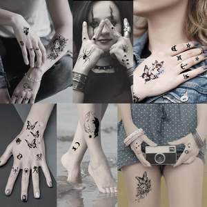 Venta Caliente 102 Hojas de Tatuajes Temporales Pequeños de Halloween, Pegatinas con Aspecto Real y de Larga Duración, Pegatinas de Tatuajes de Lobo Negro, León y Tigre - Product Image 6