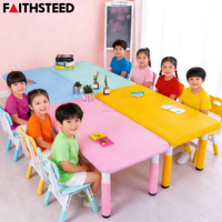 Table d'activités rectangulaire robuste pour enfants, couleurs personnalisées, bureau d'étude en plastique durable pour la garderie