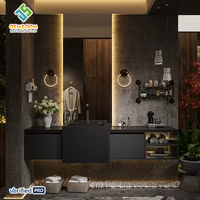 Meubles de salle de bain modernes OEM 2025, ensemble complet avec table, bureau, armoire, panneau, miroir, robinet d'évier pour chambre à coucher et salle à manger