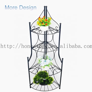 Étagère de rangement pour Pot de fleurs, 3 niveaux, support organiseur noir en métal robuste pour plantes à usage intérieur et extérieur avec roues décoratives - Product Image 6