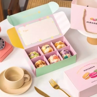 Boîtes cadeaux pliables écologiques portables pour macarons, inserts pour présentation de pâtisseries, desserts, sushis, expédition et vente au détail de gâteaux