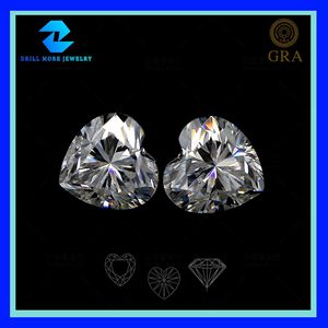 Drill More Jewelry Heart Shape Moissanite D Color 6A GRA Certified Loose Gemstone For Jewelry Making - Product Image 1