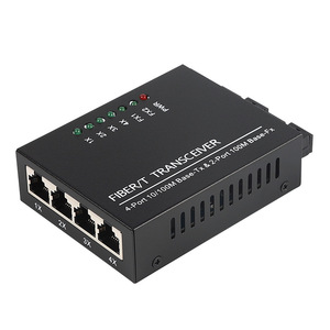 100M 2 Fiber 4 RJ45 <strong>Single</strong> <strong>Mode</strong> <strong>Single</strong> Fiber Optical <strong>Switch</strong> Media Converter for Video Surveillance Fiber Optic Transceiver - Product Image 5