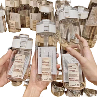 Gobelet d'eau simple et pratique Mu Summer, en plastique incassable, infuseur à thé, résistant aux hautes températures, bouteille d'eau, texte personnalisé