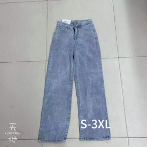 高弹力宽松休闲女装牛仔裤厂家库存牛仔货裤3D图案嘻哈可爱街装风格腰中国 - Product Image 4