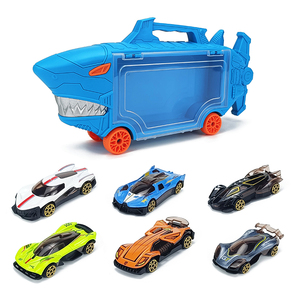 Nuevo Camión Transportador de Autos de Juguete, Modelo Shark Truck, de Metal Fundido a Presión, con Función de Empujar y Avanzar, Juego de Vehículos de Juguete para Niños - Product Image 1