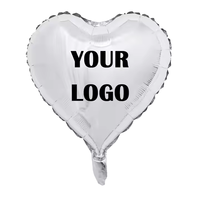 Ballons Publicitaires Promotionnels en Aluminium de 18 Pouces, Formes Cœur, Étoile et Rond, Colorés, avec Impression Personnalisée du Logo