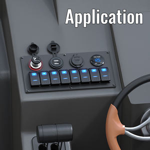 Panneau d'interrupteurs à bascule pour bateaux personnalisé en aluminium Panneau d'interrupteurs à DEL 8 groupes avec <span class=keywords><strong>2</strong></span> prises allume-cigare et <span class=keywords><strong>2</strong></span> ports USB - Product Image 6