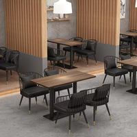 Vente en gros de table et chaises rétro de style industriel, bar, magasin de thé au lait, café, restaurant occidental, meubles de salle à manger, ensemble de restaurant
