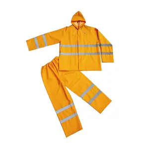 Adult Raincoat with Zipper Industrial Rain Suit China Manufacturers Custom Wholesale PVC RAINWEAR for Adults Yellow for Men