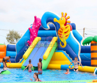 Toboggan Gonflable Commercial pour Enfants avec Piscine et Château Gonflable Combo - Maison de Rebondissances et Glissade Aquatique