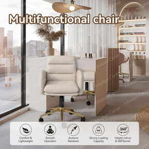Sillón de Manicura Moderno Dorado de Madamcenter, Duradero y Ecológico, con Bomba Hidráulica, Asiento Doble de Cuero Cómodo para Uso en Salón - Product Image 2