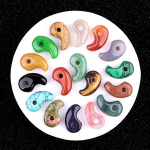 Tinh thể tự nhiên ngọc bích đá mặt dây 22x14mm dấu phẩy hình dạng Yin Yang hạt cho tự làm đồ trang sức làm chữa bệnh Reiki đá quý - Product Image 3