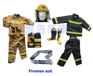 Fire fighting flame retardant EN469 standard fireman firefighter uniform with boot glove helmet