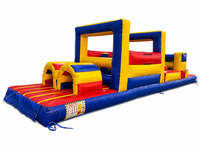 Grand parcours d'obstacles gonflable ouvert, jeu d'obstacles gonflable commercial en PVC pour enfants, idéal pour la location événementielle
