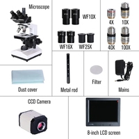 Microscope numérique SCIEDU AAMSDT01 avec résolution 1920x1080, écran LCD 8 pouces, source de lumière LED, pour l'éducation et l'industrie