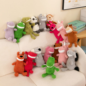 Muñeco de Peluche Sonriente de Cerdo y Dinosaurio con Dientes Grandes, Regalo de Boda, Recuerdo de Fiesta, Lindo Bebé de Dientes <span class=keywords><strong>Locos</strong></span>, Poliéster y Algodón PP - Product Image 3
