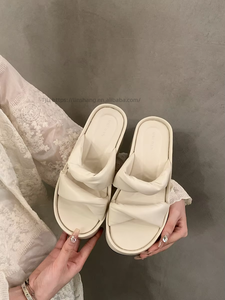 Silver Wedge High-grade Slippers Women's Summer Wear High-rise Thick Bottom <b>Small</b> Non-slip Beach - Product Image 6