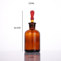 Bouteille de réactif en verre de laboratoire brun ambré 30ml 60ml 125ml 250ml Pot de stockage pour perfusion médicale Pipette compte-gouttes en verre en caoutchouc Vente en gros