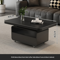 Table de café carrée mobile en pierre frittée de luxe, table d'appoint minimaliste pour petit salon, mobilier de maison