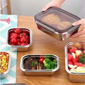 304 thép không gỉ Bento Hộp Ăn Trưa với nắp nhựa kín rò rỉ bằng chứng bằng lò vi ba <span class=keywords><strong>container</strong></span> lưu trữ thực phẩm cho người lớn trẻ em - Product Image 3