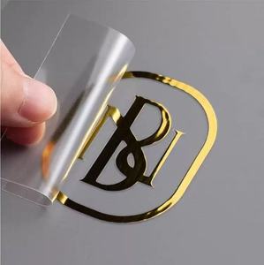 Tùy chỉnh Vàng Logo 3D UV dtf chuyển chữ không thấm nước nhãn mạ điện Nickel tự dính kim loại Sticker - Product Image 1