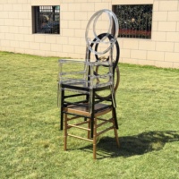 Chaise Chiavari empilable en résine blanche Phoenix, élégante chaise à double anneau de dossier pour mariage en plein air, banquet, restauration