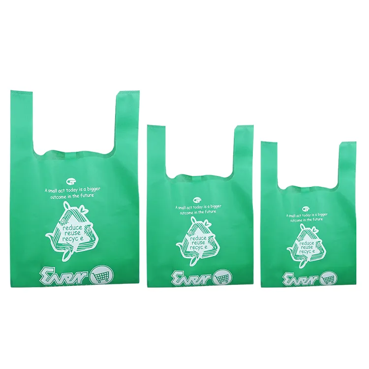 Pabrik grosir ramah lingkungan dapat digunakan kembali tas belanja TERIMA KASIH Toko tas tshirt tas