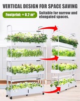 Jardinière hydroponique intelligente pour culture verticale intérieure avec 4 niveaux, pompe, lumière LED, contrôle Bluetooth/application