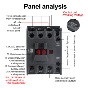 Contacteur triphasé AC YHKJ CJX2-1811 1211 2511 3211 6511 Triphasé 380V 110V - Product Image 6