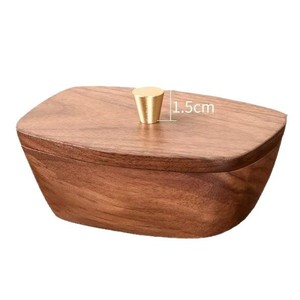Boîte à cure-dents en bois massif, couverte, faite à la main, rangement de bureau pour usage domestique - Product Image 5