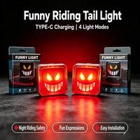 Lustiges Fahrrad-Rücklicht, Halloween-Teufel-Warnleuchte, Nachtfahrbeleuchtung, Fahrradzubehör & Accessoires, Tragbare Installation
