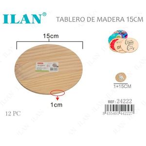 Base in Legno Ilan 15x1 Cm Rotonda per Progetti Artigianali - Product Image 1