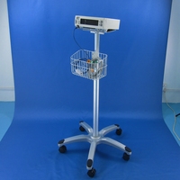 Chariot médical sur roulettes avec grande plateforme et support pour câble, chariot pour appareil ECG